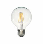 Satco 5.5W LED G25 Bulb, 60W Inc. Retrofit, E26, 500 lm, 120V, 2700K, Clear