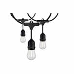 Satco 60-ft 24W LED String Light, 24 S14 Bulbs, 100 lm, 120V, 2200K, Black