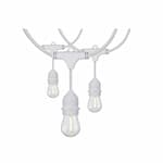 Satco 24-ft 12W LED String Light, 12 S14 Bulbs, 100 lm, 120V, 2200K, White