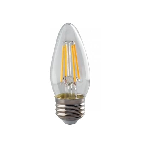 Satco 4W LED B11 Bulb, Dimmable, E26, 350 lm, 120V, 2700K, Clear