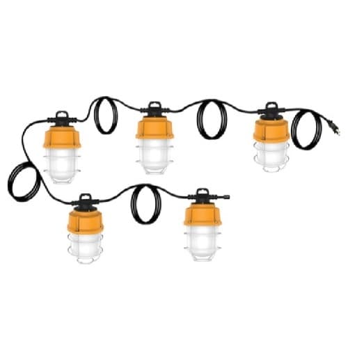 Satco 100W 5-Piece LED High Bay Caged String Light, 5000K