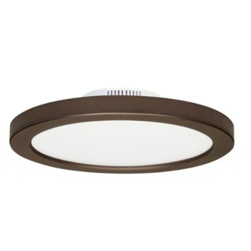 Satco 12W 7-in LED Blink Slim Round Flush Mount, 120V-277V, 3000K, Bronze