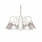 Nuvo 60W Chandelier w/ Frosted Ribbed Glass, 5 Lights, Textured White
