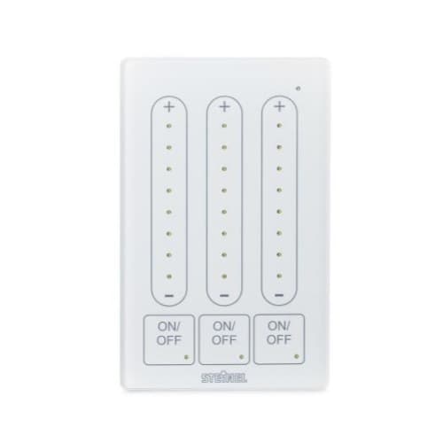 Steinel DCS Dimming Wall Switch, 3 Zone, White