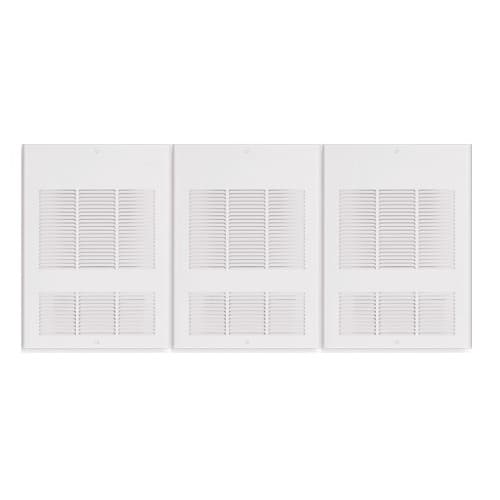 Stelpro 12000W Wall Fan Heater w/ Built-in Thermostat, Triple Unit, 40952 BTU/H, 277V, White