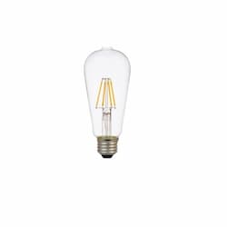 LEDVANCE Sylvania 5W LED ST19 Filament Bulb, 40W Inc. Retrofit, Dim, E26, 450 lm, 2700K, Clear