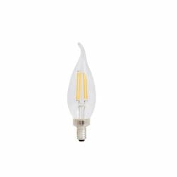 LEDVANCE Sylvania 5.5W LED B10 Flame Tip Bulb, 60W Inc. Retrofit, Dim, E12, 500 lm, 2700K, Clear