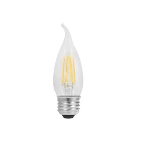 LEDVANCE Sylvania 5.5W Natural&trade; LED B10 Bulb, Bent Tip, 0-10V Dim, E26, 500 lm, 120V, 2700K, Clear