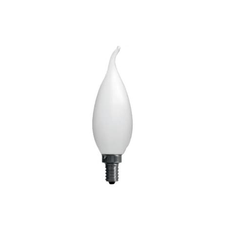 LEDVANCE Sylvania 4.5W LED B10 Bulb, Flame Tip, Dimmable, E12, 350 lm, 120V, 5000K, Frosted