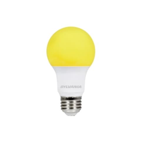 LEDVANCE Sylvania 8.5W Yellow LED A19 Bulb, E26 Base, 120V