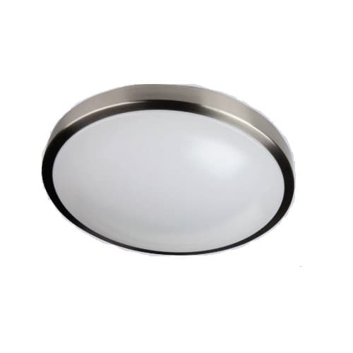 TCP Lighting 24W 14-in LED Flush Mount Fixture, Dimmable, 1100 lm, 120V, 4100K, Brushed Nickel