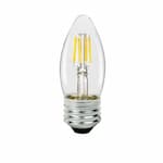 TCP Lighting 4W LED B11 Bulb, Dimmable, E26, 300 lm, 120V, 2400K, Clear