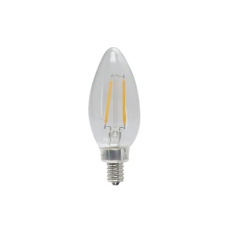 TCP Lighting 4W LED B11 Bulb, Dimmable, E26, 300 lm, 120V, 2700K, Clear