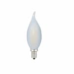 TCP Lighting 4W LED F11 Filament Bulb, Flame Tip, Dimmable, E12, 320 lm, 120V, 2700K, Frosted