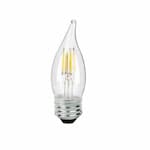 TCP Lighting 5W LED F11 Bulb, Dimmable, E26, 500 lm, 120V, 2400K, Clear