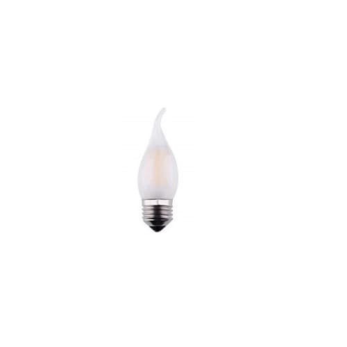 TCP Lighting 5W LED F11 Filament Bulb, Flame Tip, Dimmable, E12, 500 lm, 120V, 3200K, Frosted