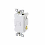 USI GFCI Duplex Receptacle, Self-Test, Blank Face, 20 Amp, White