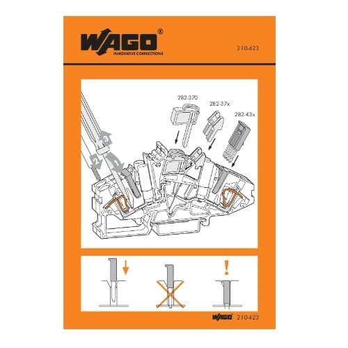 Wago Operating Instruction Stickers for 282-821 Terminal Block