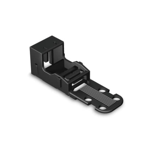 Wago 4 mm Mounting Carrier for 2-Conductor 221 Series Lever-Nuts, Horizontal Snap-in, Black