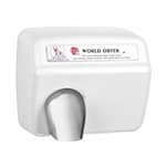 World Dryer 2300W Automatic Model XA Hand Dryer, 115V, Stamped Steel, White