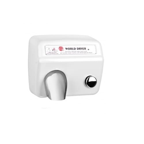 World Dryer 2300W AirMax Hand Dryer, White Cast Iron Finish, 115V