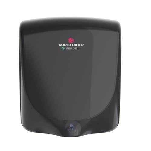 World Dryer 950W VERDEdri Hand Dryer, Aluminum, 220/240V, Black Finish