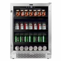 85W Beverage Cooler, 140-Can, 115V, Stainless Steel & Black