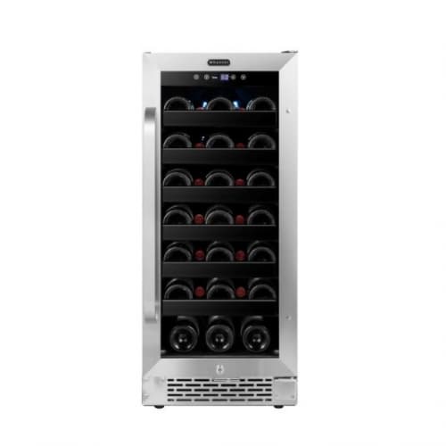 Whynter 80W Wine Cooler, 33-Bottle, 115V, Stainless Steel