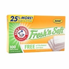 Arm & Hammer Free & Clear Fabric Softener Dryer Sheets ( 33200-14000 ...