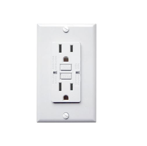 15 Amp GFCI Receptacle Outlet With LED, White ( GFCI-15W ...