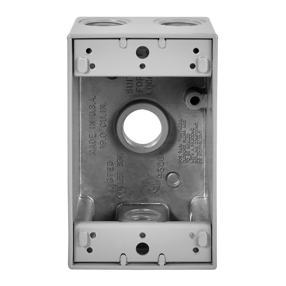 Eaton Wiring 1-Gang FS Electrical Box, 4 Holes, Weatherproof, Cast