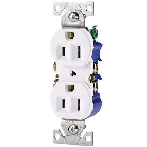 Eaton 15 Amp NEMA 5-15R 125V Duplex Receptacle Outlet, White (Eaton ...