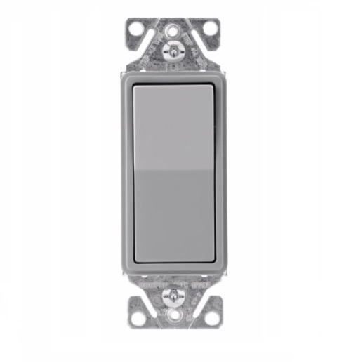 Eaton Wiring 15 Amp 3-Way Rocker Switch, Gray (Eaton Wiring 7503GY