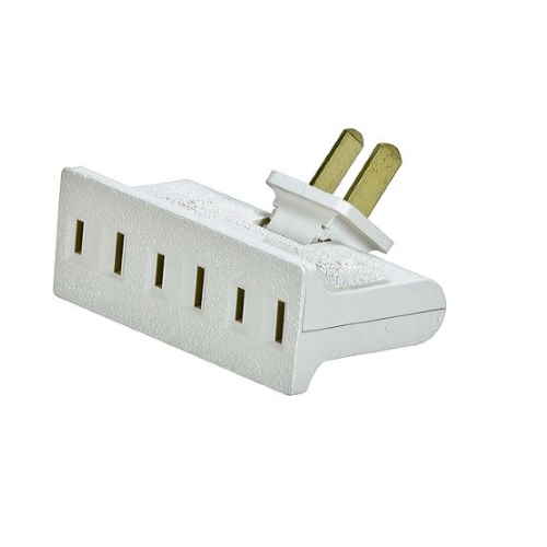 Eaton Wiring 15 Amp Swivel 3 Outlet Tap, Single Receptacle, White ...