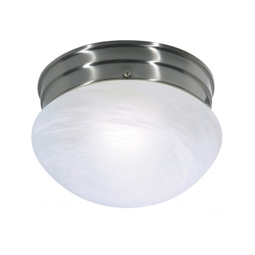 Nuvo Small Flush Mount Light Fixture, Brushed Nickel, Alabaster ...