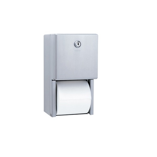 Bobrick Matrix Series Two-Roll Tissue Dispenser, Gray