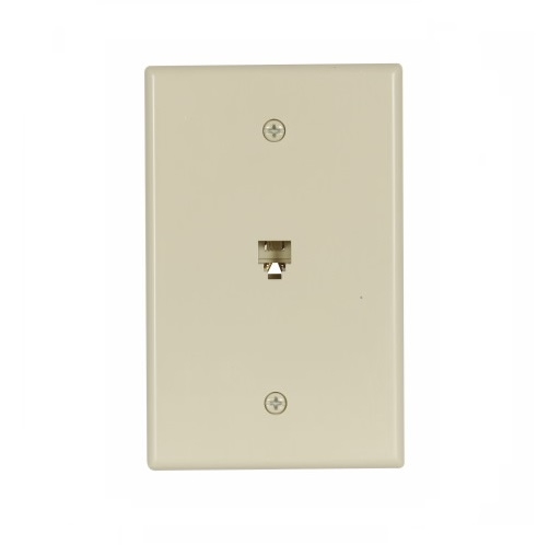 Eaton 4-Conductor Phone Wall Jack, RJ14, Mid-Size, Ivory (Eaton 3533-4V