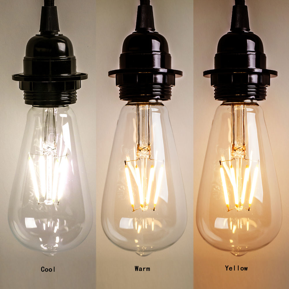 Non Yellow Edison Bulbs - Langree Vintage Led Edison Bulb 6w Equivalent ...
